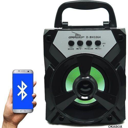 Caixa de som bluetooth e Pen Drive Portátil Usb Radio Fm - OKABOX