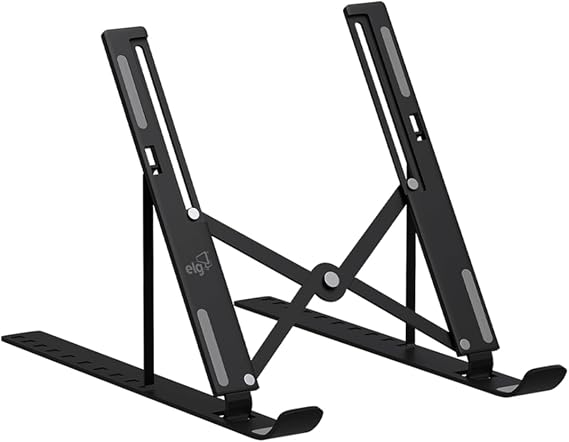 Suporte de Mesa Portátil para Notebook/Laptop de 10" a 17,3", 10 Níveis de Regulagem, Dobrável, Inclui Bolsa de Transporte, Preto, NTB8520B, ELG