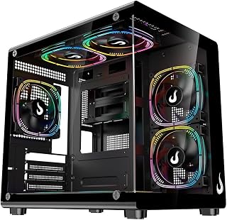 Gabinete Gamer Rise Mode Galaxy Glass X Mini, M-ATX, Lateral e Frontal em Vidro Temperado, Preto - RM-GA-GGXN-FB