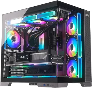 Gabinete Gamer Kalkan Asgard Evo Preto ATX Aquário Sem Fans Câmara Dupla Painel em Vidro Temperado Duplo USB 3.0 Painéis Perfurads Suporta Placas Mãe com Conectores Traseiros KLK00084