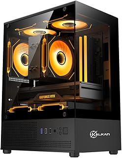 Gabinete Gamer Kalkan Hakon Preto Micro-ATX Sem Fans Vidro Temperado Duplo USB 3.0 Vista Panorâmica KLK00080