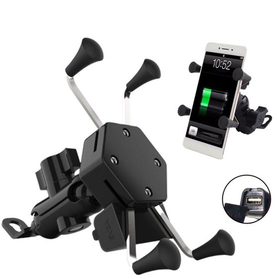 Suporte De celular para Motocicleta com Carregador Usb - Waka