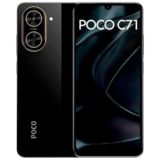 Smartphone Xiaomi Poco C71 128GB 4GB RAM Dual SIM Tela 6.88 - Preto