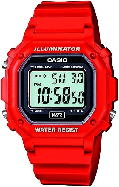 Casio Relógio unissex F-108WH-1ACF grande quadrado digital quartzo preto