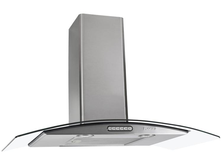 Coifa de Parede Fogatti Slim 80cm Vidro Curvo Inox - 110V